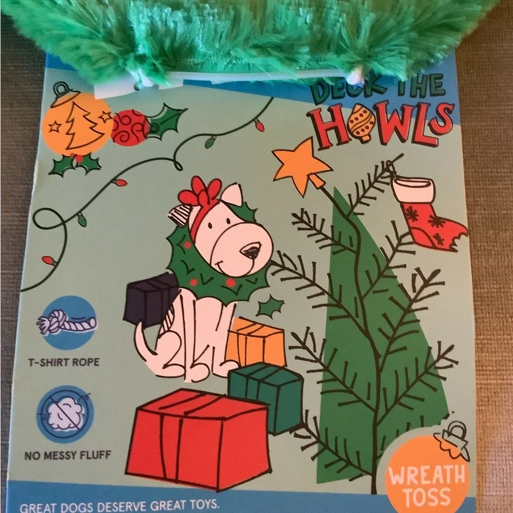 Barkbox Holiday Wreath Dog Toss, Festive Soft Yet Sturdy, Built w/ T-shi…